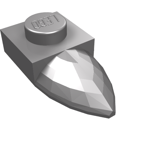 Part 49668 - Plate, Modified 1 x 1 with Tooth Horizontal - De BrickPlaats