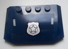 Part 52031pb058 - Wedge 4 x 6 x 2/3 Triple Curved with Police Silver Star Badge and White '60007' Pattern (Sticker) - Set 60007 - De BrickPlaats