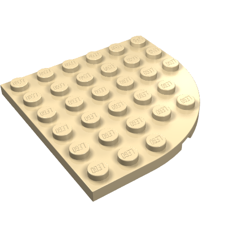 Part 6003 - Plate, Round Corner 6 x 6 - De BrickPlaats