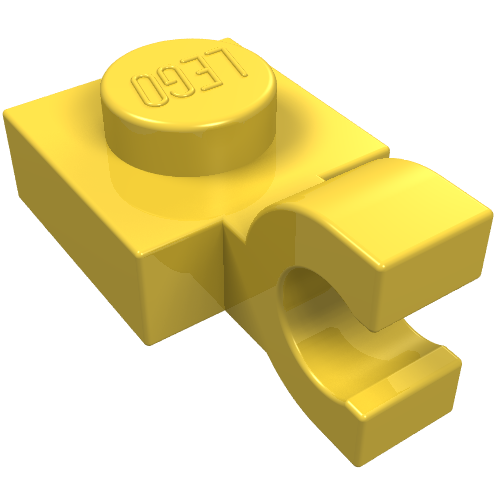 Part 6019 - Plate, Modified 1 x 1 with U Clip (Horizontal Grip) - De BrickPlaats