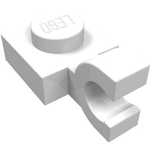 Part 6019 - Plate, Modified 1 x 1 with U Clip (Horizontal Grip) - De BrickPlaats