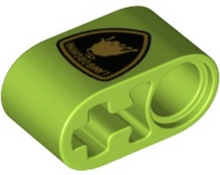 Part 60483pb007 - Technic, Liftarm Thick 1 x 2 - Axle Hole with Lamborghini Bull Logo Pattern - De BrickPlaats