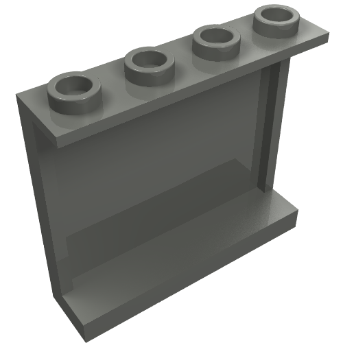 Part 60581 - Panel 1 x 4 x 3 with Side Supports - Hollow Studs - De BrickPlaats