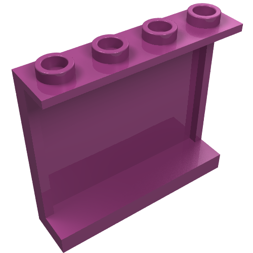 Part 60581 - Panel 1 x 4 x 3 with Side Supports - Hollow Studs - De BrickPlaats
