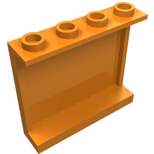 Part 60581 - Panel 1 x 4 x 3 with Side Supports - Hollow Studs - De BrickPlaats
