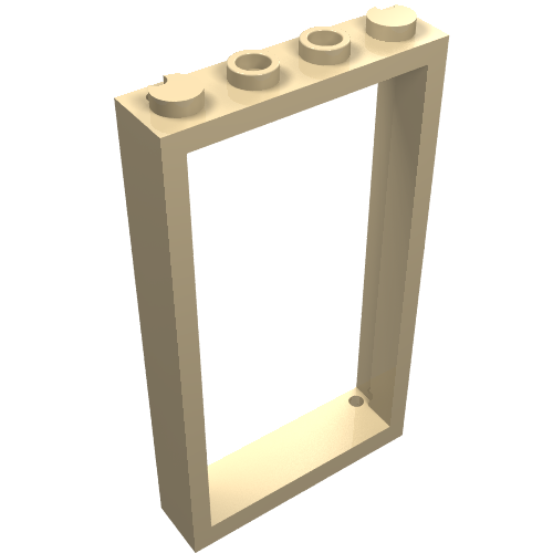 Part 60596 - Door, Frame 1 x 4 x 6 with 2 Holes on Top and Bottom - De BrickPlaats