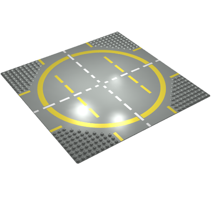 Part 6099p03 - Baseplate, Road 32 x 32 9-Stud Landing Pad with Yellow Circle Pattern - De BrickPlaats