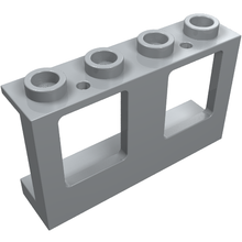 Part 61345 - Window 1 x 4 x 2 Plane, Single Top Hole and Single Bottom Hole for Glass - De BrickPlaats