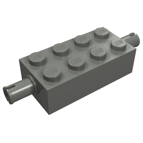 Part 6249 - Brick, Modified 2 x 4 with Pins - De BrickPlaats