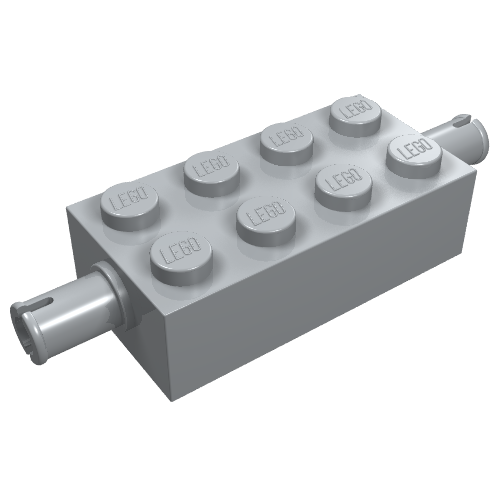 Part 6249 - Brick, Modified 2 x 4 with Pins - De BrickPlaats