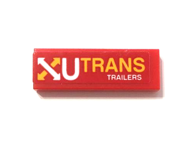 Part 63864pb110 - Tile 1 x 3 with 'UTRANS TRAILERS' Pattern (Sticker) - Set 60145 - De BrickPlaats
