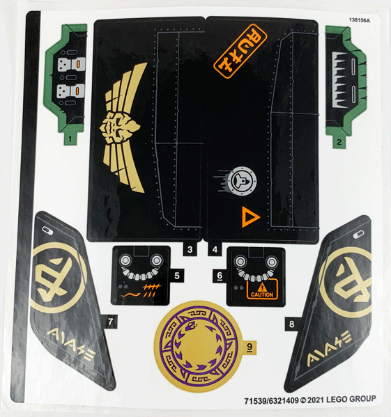 Part 71736stk01 - Sticker Sheet for Set 71736 - (71539/6321409) - De BrickPlaats