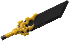 Part 7268pb01 - Minifigure, Weapon Sword with Pommel with Molded Pearl Gold Hilt with Flaming Dragon Head Pattern - De BrickPlaats