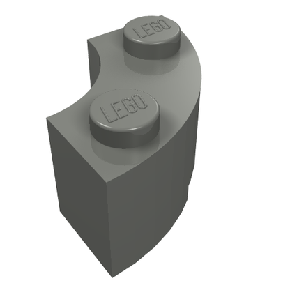 Part 85080 - Brick, Round Corner 2 x 2 Macaroni with Stud Notch and Reinforced Underside - De BrickPlaats