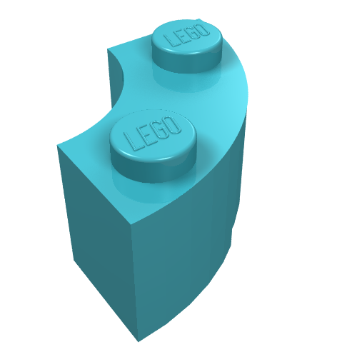 Part 85080 - Brick, Round Corner 2 x 2 Macaroni with Stud Notch and Reinforced Underside - De BrickPlaats