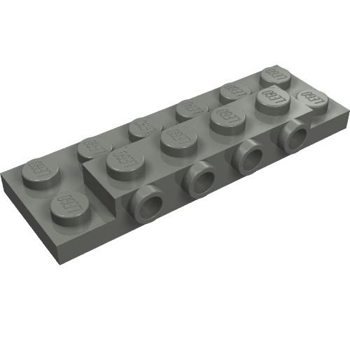 Part 87609 - Plate, Modified 2 x 6 x 2/3 with 4 Studs on Side - De BrickPlaats
