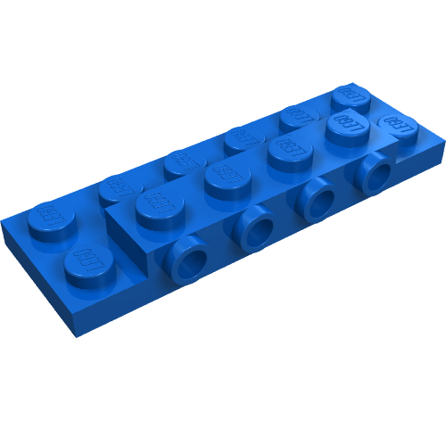 Part 87609 - Plate, Modified 2 x 6 x 2/3 with 4 Studs on Side - De BrickPlaats