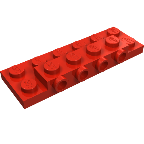 Part 87609 - Plate, Modified 2 x 6 x 2/3 with 4 Studs on Side - De BrickPlaats