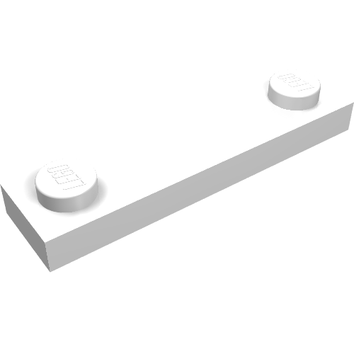 Part 92593 - Plate, Modified 1 x 4 with 2 Studs without Groove - De BrickPlaats
