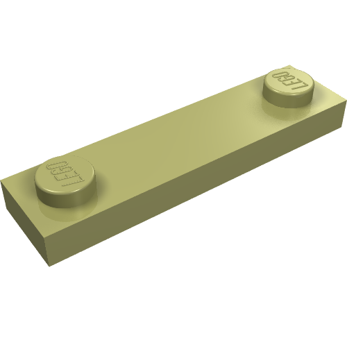 Part 92593 - Plate, Modified 1 x 4 with 2 Studs without Groove - De BrickPlaats
