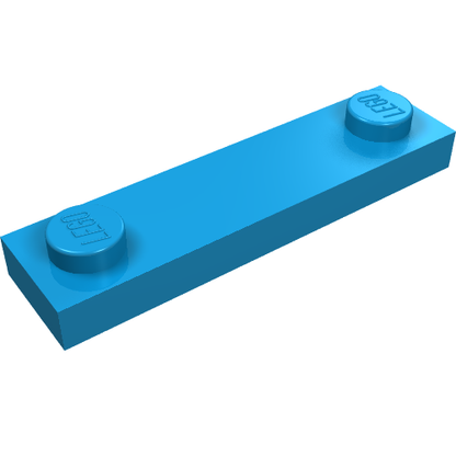 Part 92593 - Plate, Modified 1 x 4 with 2 Studs without Groove - De BrickPlaats