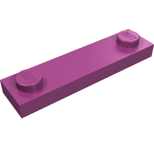 Part 92593 - Plate, Modified 1 x 4 with 2 Studs without Groove - De BrickPlaats