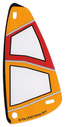 Part 93383 - Plastic Triangle 6 x 12 Sail with Orange and Red Pattern - De BrickPlaats