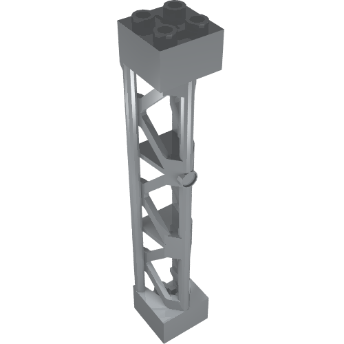 Part 95347 - Support 2 x 2 x 10 Girder Triangular Vertical - Type 4 - 3 Posts, 3 Sections - De BrickPlaats