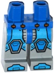 Part 970c86pb23 - Hips and Light Bluish Gray Legs with Blue and Dark Azure Armor, Blue Hexagonal Knee Pads and Dark Azure Boots Pattern - De BrickPlaats