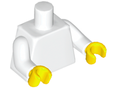 Part 973c001 - Torso Plain / White Arms / Yellow Hands - De BrickPlaats