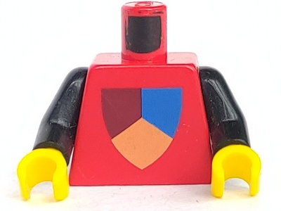 Part 973px47c01 - Torso Castle Classic Shield Tri-Colored Pattern / Black Arms / Yellow Hands - De BrickPlaats