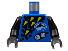 Part 973px96c01 - Torso Divers Dolphin Logo, Yellow Triangles, and Gauges Pattern / Black Arms / Black Hands - De BrickPlaats