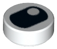 Part 98138pb066 - Tile, Round 1 x 1 with Black Eye Squinting with Pupil in Corner Pattern - De BrickPlaats