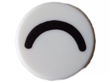 Part 98138pb364 - Tile, Round 1 x 1 with Black Eye Closed (Thin Curved Line) Pattern - De BrickPlaats