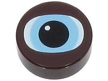 Part 98138pb394 - Tile, Round 1 x 1 with White and Bright Light Blue Chewbacca Eye with Black Pupil Pattern - De BrickPlaats