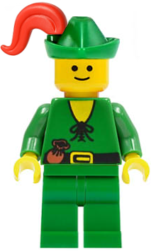 Minifig cas126 - Forestman - Pouch, Green Hat, Red Plume - De BrickPlaats