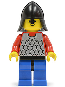 Minifig cas154 - Scale Mail - Red with Red Arms, Blue Legs with Black Hips, Black Neck-Protector - De BrickPlaats