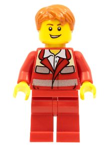 Minifig cty0272 - Paramedic - Red Uniform, Male, Tousled Hair - De BrickPlaats