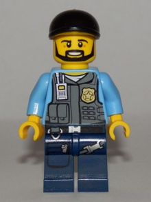 Minifig cty0360a - Police - LEGO City Undercover Elite Police Officer 1 - Black Beard - De BrickPlaats