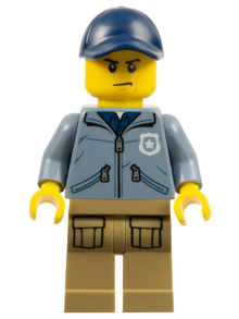 Minifig cty0883 - Mountain Police - Officer Male, Dark Blue Cap, Sand Blue Jacket - De BrickPlaats