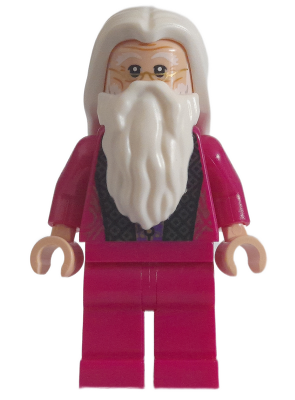 Minifig hp350 - Albus Dumbledore - Magenta Robe, Plain Legs - De BrickPlaats