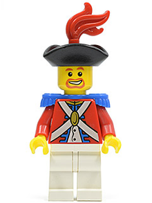 Minifig pi089 - Imperial Soldier II - Officer with Red Plume, Brown Beard - De BrickPlaats