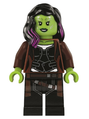 Minifig sh0506 - Gamora, Long Reddish Brown Coat - De BrickPlaats