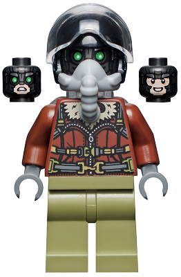 Minifig sh0775 - Vulture - Reddish Brown Bomber Jacket and Aviator Oxygen Mask - De BrickPlaats