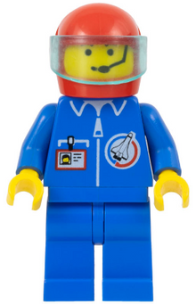 Minifig splc005 - Launch Command - Crew, Red Helmet, Trans-Light Blue Visor - De BrickPlaats
