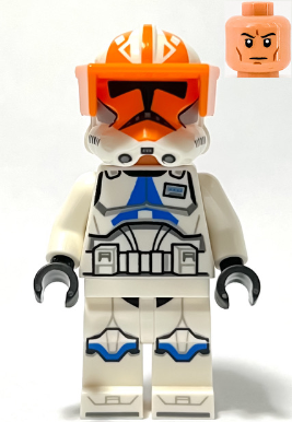 Minifig sw1277 - Clone Captain Vaughn, 501st Legion, 332nd Company (Phase 2) - Helmet with Holes and Togruta Markings, Orange Visor - De BrickPlaats
