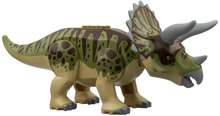 Part tricera04 - Dinosaur Triceratops with Olive Green and Dark Brown Stripes on Back - De BrickPlaats