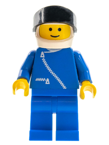 Minifig zip039 - Jacket with Zipper - Blue, Blue Legs, White Helmet, Black Visor - De BrickPlaats